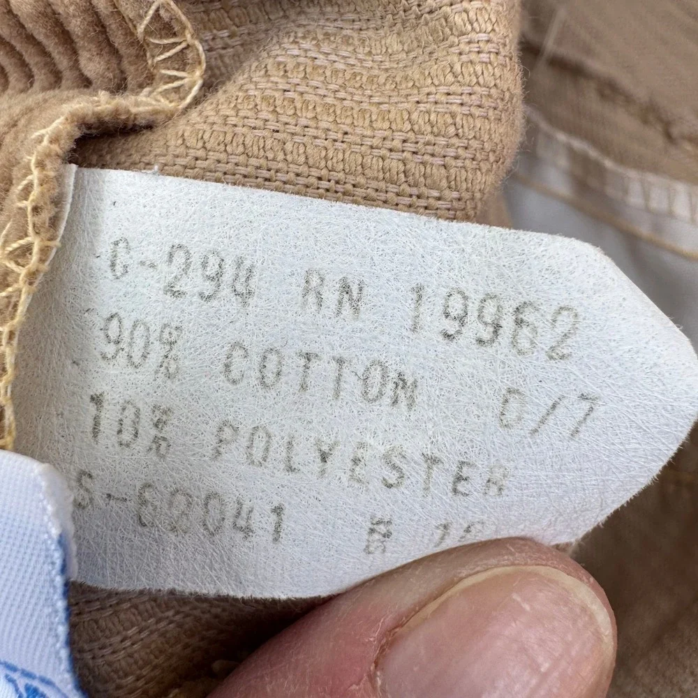 Sears Vintage 70s 80s Tan Corduroy Pants 30x31 High Waisted Straight Leg Western